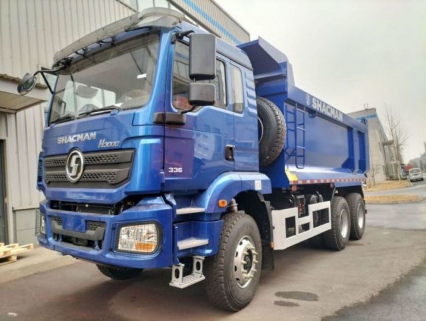 SHACMAN Dump Truck 6x4 H3000 340 EuroII Błękitne pudełko ładunkowe do tipperu typu u