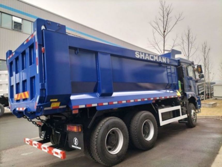 SHACMAN Dump Truck 6x4 H3000 340 EuroII Błękitne pudełko ładunkowe do tipperu typu u