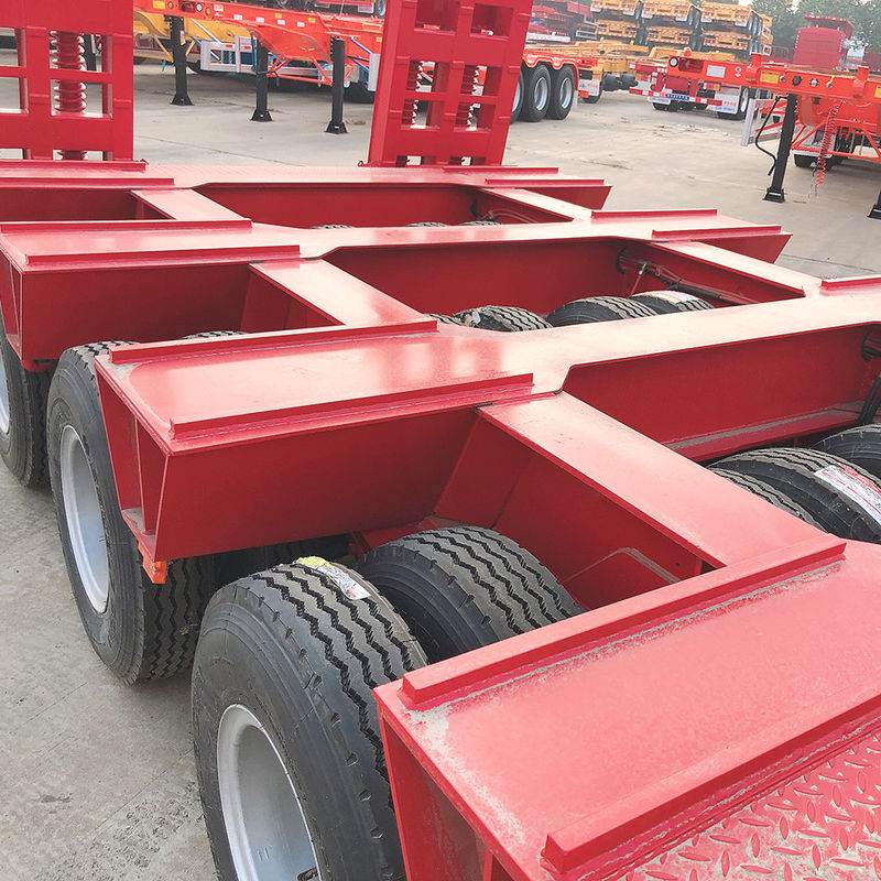 CIMC 3 Oś LowBed Półprzewód Pociąg Przyczepa Sprzęt transportowy Przyczepa hydrauliczna Podnoszenie Niskie przyczepy FUWA Oś Ciężki Dut