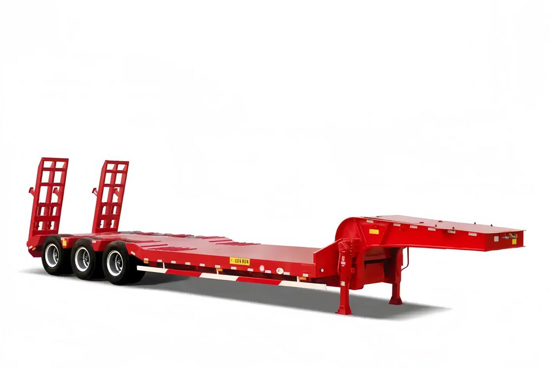 CIMC 3 Oś LowBed Półprzewód Pociąg Przyczepa Sprzęt transportowy Przyczepa hydrauliczna Podnoszenie Niskie przyczepy FUWA Oś Ciężki Dut