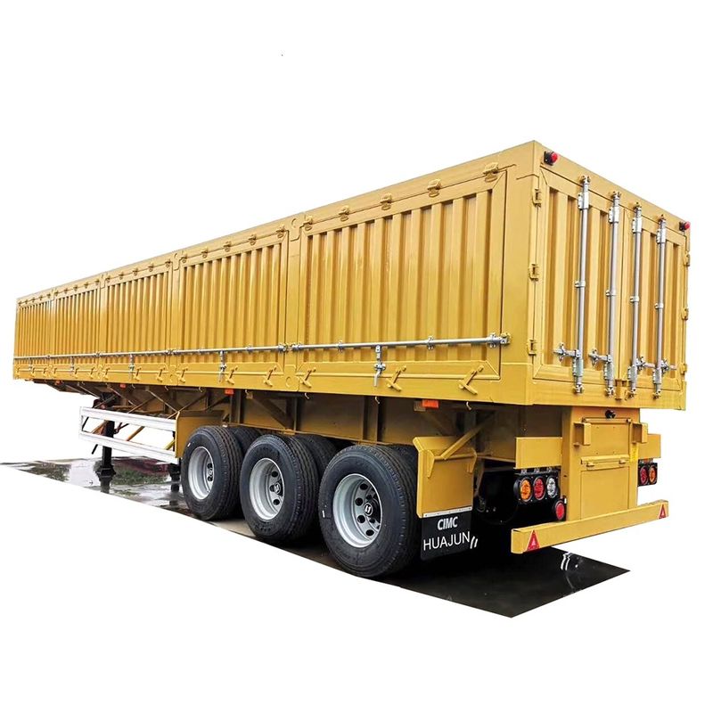 CIMC HUAJUN 3 Oś Side Dump Semi-przewód do ciężkich zadań z blokadą 60 ton