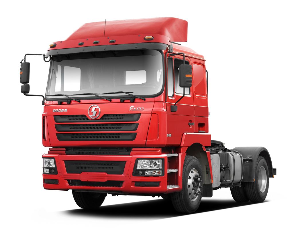 Czerwony SHACMAN F3000 375HP Euro V 6-kołowy ciągnik głowica 4x2 WEICHAI silnik