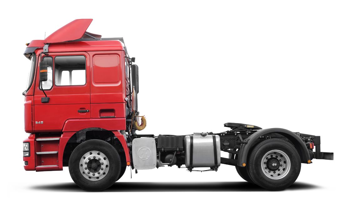 Czerwony SHACMAN F3000 375HP Euro V 6-kołowy ciągnik głowica 4x2 WEICHAI silnik