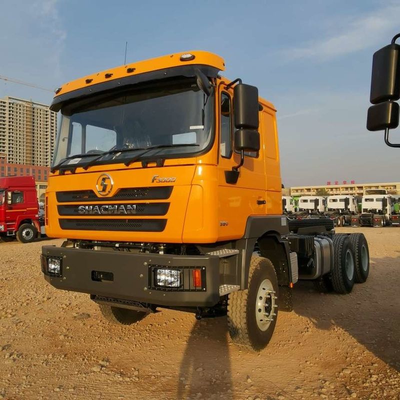 Czerwony SHACMAN F3000 375HP Euro V 6-kołowy ciągnik głowica 4x2 WEICHAI silnik
