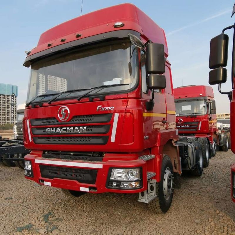 Czerwony SHACMAN F3000 375HP Euro V 6 Koła Głowa ciągnika 4x2 WEICHAI silnik