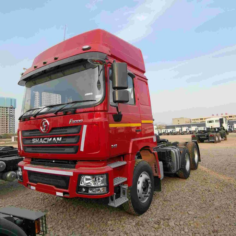 Czerwony SHACMAN F3000 375HP Euro V 6 Koła Głowa ciągnika 4x2 WEICHAI silnik