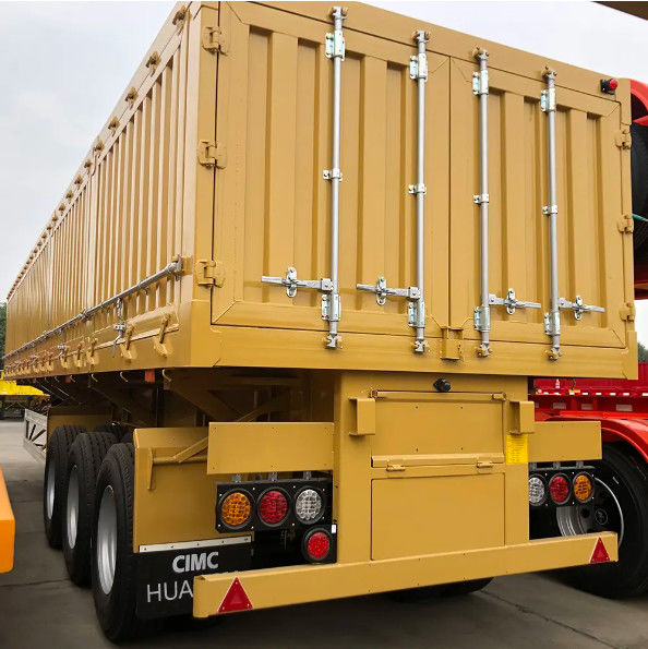 CIMC HUAJUN 3 Oś Side Dump Semi-przewód do ciężkich zadań z blokadą 60 ton